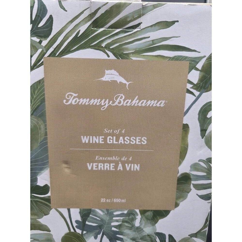 Set Of 4 Tommy Bahama Shatterproof BPA Free Wine Glasses Pink